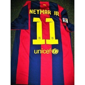 Neymar Barcelona 2014 TREBLE Soccer Jersey M